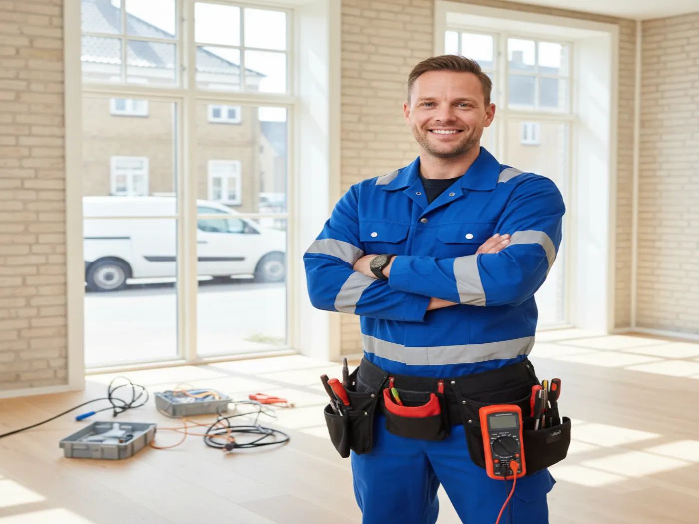 Elektriker fra Amager i arbejde